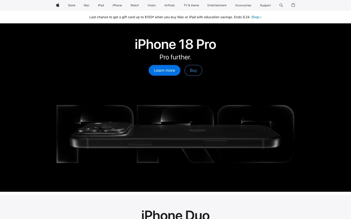 Latest captured view of apple.com