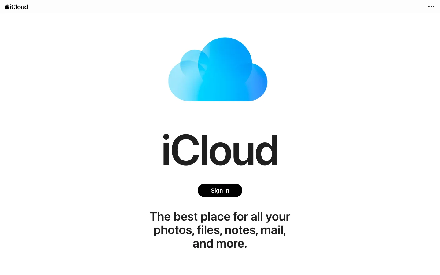 Latest captured view of icloud.com